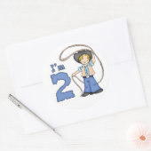 Cowboy Roper 2e verjaardag Ronde Sticker (Envelop)