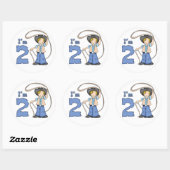 Cowboy Roper 2e verjaardag Ronde Sticker (Vel)