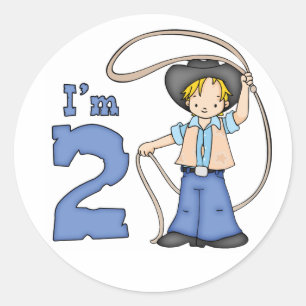 Cowboy Roper 2e verjaardag Ronde Sticker