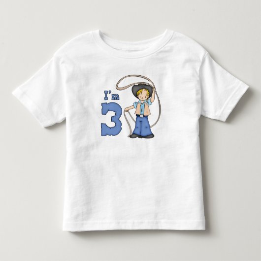 Cowboy Roper 3rd Birthday Kinder Shirts (Voorkant)