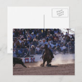 Cowboy Roping Calf in Rodeo Briefkaart (Voorkant / Achterkant)