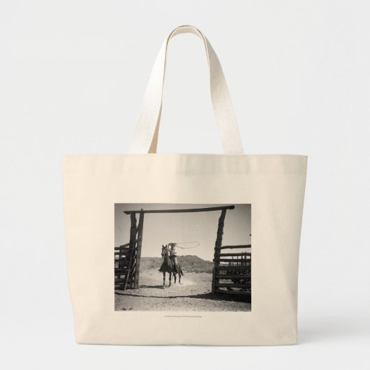 Cowboy roping grote tote bag (Voorkant)