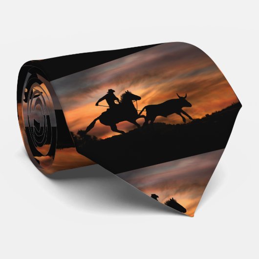 Cowboy Roping in het Sunset Stropdas (Opgerold)