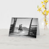 Cowboy roping kaart (Gele Bloem)