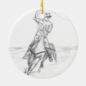 Cowboy Roping Keramisch Ornament (Achterkant)