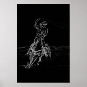 Cowboy Roping Poster
