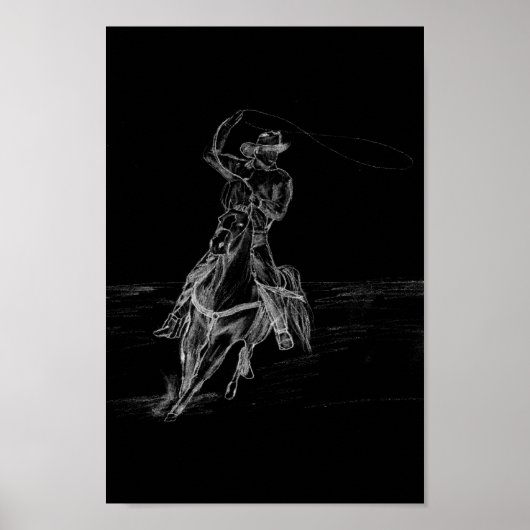 Cowboy Roping Poster (Voorkant)