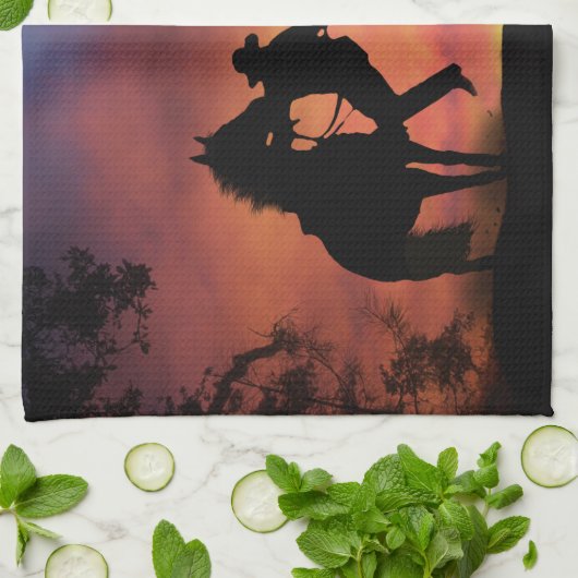 cowboy Roping Rodeo Theedoek (Gevouwen)