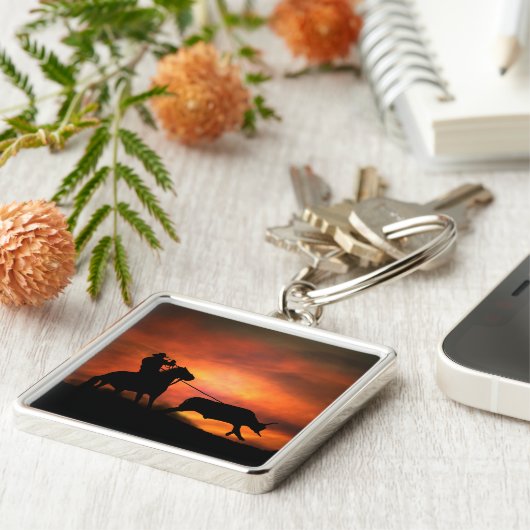 Cowboy Roping Sleutelhanger (Zijkant)