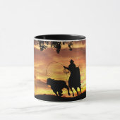 Cowboy Roping Steer bij Sunset Mok (Midden)