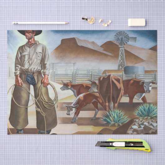 Cowboy Roping vee Tissue papier (Craft)