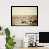 Cowboy Round-Up in Belle Fouche SD 1887 Poster (Thuiskantoor)
