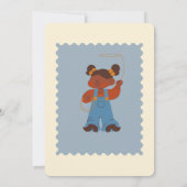 "Cowboy Roundup uitnodiging voor verjaardagsfeestj (Achterkant)