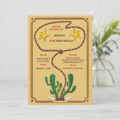 Cowboy Roundup uitnodiging voor verjaardagsfeestje (Staand voorkant)