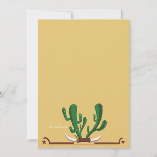 Cowboy Roundup uitnodiging voor verjaardagsfeestje (Achterkant)