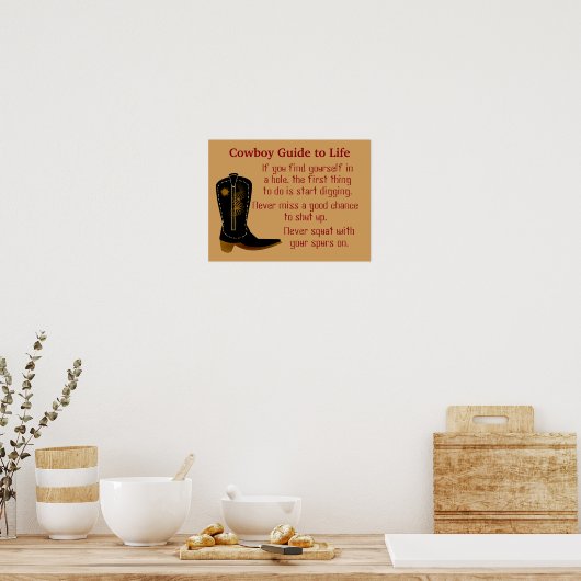 Cowboy Rules - poster kunst (Keuken)