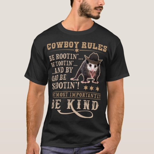Cowboy Rules Viral Trending Meme Funny Rootin Toot T-shirt (Voorkant)