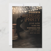 Cowboy Rustic Country Saloon Pub Vrijgezellenfeest Kaart (Voorkant)