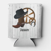 Cowboy Rustic - Gepersonaliseerd Blikjeskoeler (Voorkant)