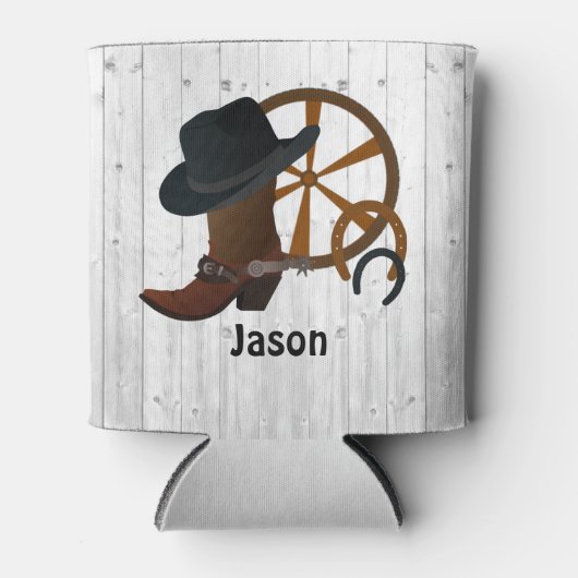 Cowboy Rustic - Gepersonaliseerd Blikjeskoeler (Voorkant)