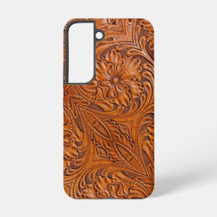 Cowboy Rustic western landelijk bewerkt leerprint Samsung Galaxy Hoesje