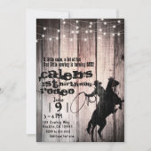 Cowboy Rustic Wood Barn Country 1e verjaardagsfees Kaart (Voorkant)