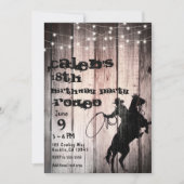 Cowboy Rustic Wood Barn Country Birthday Party Kaart (Voorkant)