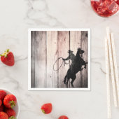 Cowboy Rustic Wood Barn Country Birthday Party Servetten (Insitu)