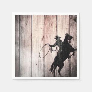 Cowboy Rustic Wood Barn Country Birthday Party Servetten