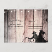 Cowboy Rustic Wood Barn Country Save the Date Aankondigingskaart (Achterkant)
