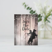 Cowboy Rustic Wood Barn Country Save the Date Aankondigingskaart (Staand voorkant)