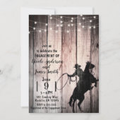 Cowboy Rustic Wood Barn Country Verloving Douche Kaart (Voorkant)