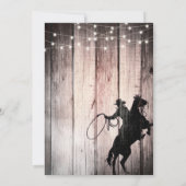 Cowboy Rustic Wood Barn Country Verloving Douche Kaart (Achterkant)