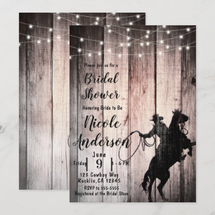 Cowboy Rustic Wood Barn Country Vrijgezellenfeest Kaart