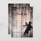 Cowboy Rustic Wood Barn Land Wilde West Bedankkaart (Voorkant / Achterkant)