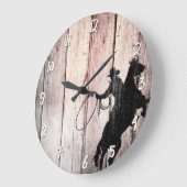 Cowboy Rustic Wood Barn Land Wilde West Grote Klok (Hoek)