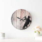 Cowboy Rustic Wood Barn Land Wilde West Grote Klok (Huis)