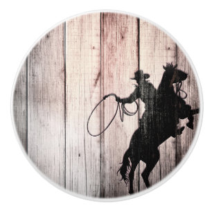 Cowboy Rustic Wood Barn Land Wilde West Keramische Knop