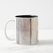 Cowboy Rustic Wood Barn Land Wilde West Tweekleurige Koffiemok (Links)