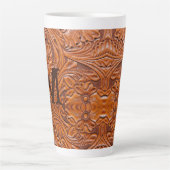 Cowboy rustiek land western bruiloft monogram latte mok (Voorkant)