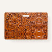 Cowboy rustiek Western land bewerkt leder Badge (Achterkant)