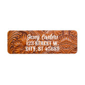 Cowboy rustiek Western land bewerkt leder Etiket (Voorkant)