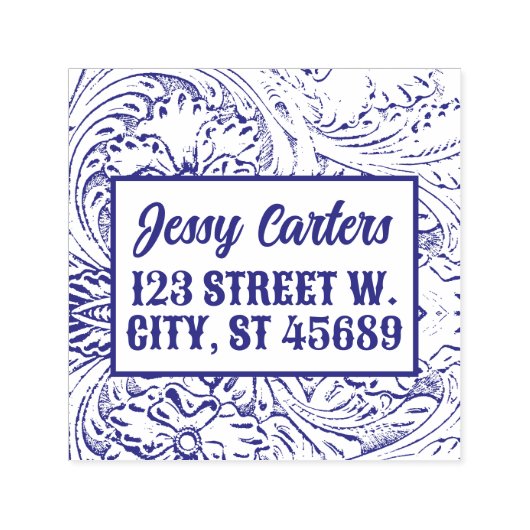 Cowboy rustiek Western land bewerkt leder Zelfinktende Stempel (Design)