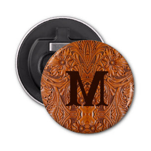 Cowboy Rustiek western land bruiloft monogram Button Flesopener