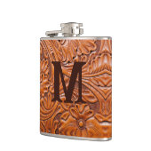 Cowboy Rustiek western land bruiloft monogram Heupfles (Links)