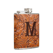 Cowboy Rustiek western land bruiloft monogram Heupfles (Rechts)