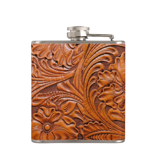 Cowboy Rustiek western land bruiloft monogram Heupfles (Achterkant)