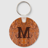 Cowboy Rustiek western land bruiloft monogram Sleutelhanger (Voorkant)