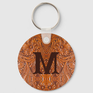 Cowboy Rustiek western land bruiloft monogram Sleutelhanger