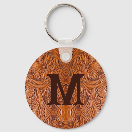 Cowboy Rustiek western land bruiloft monogram Sleutelhanger (Voorkant)